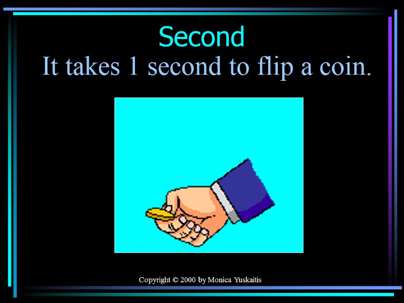 Copyright © 2000 by Monica Yuskaitis Second It takes 1 second to flip a